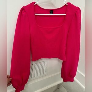 Pink minor cropped blouse